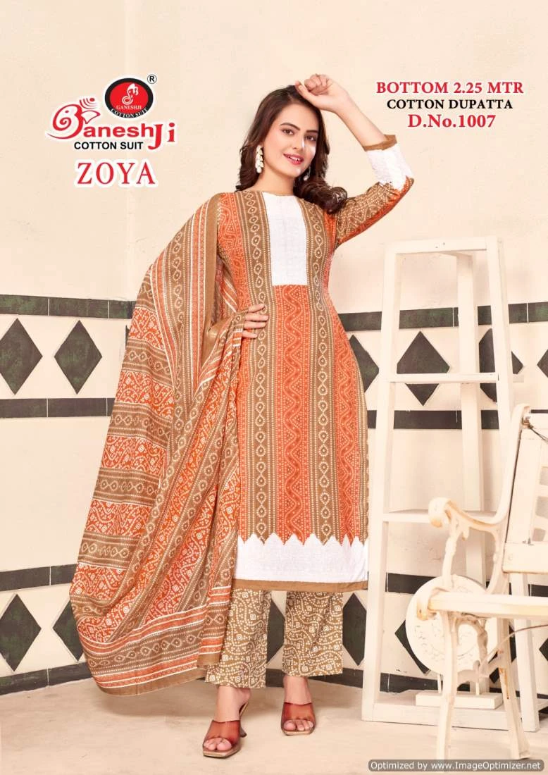 Ganeshji Zoya Vol 1 Cotton Wholesale Salwar Suit Catalog — Wholesale Salwar Suits, MPA wholesale from Surat - Gallery Image 4